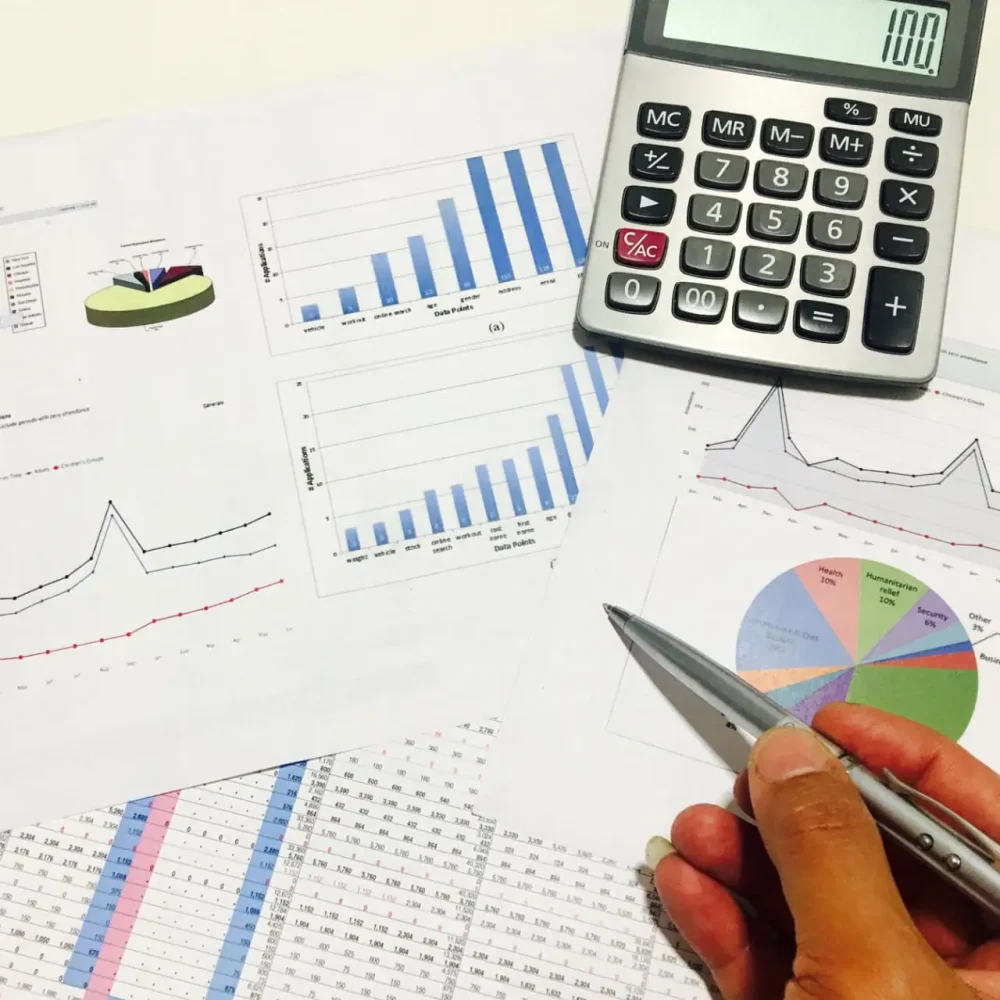 Bookkeeping records being checked against bank statements