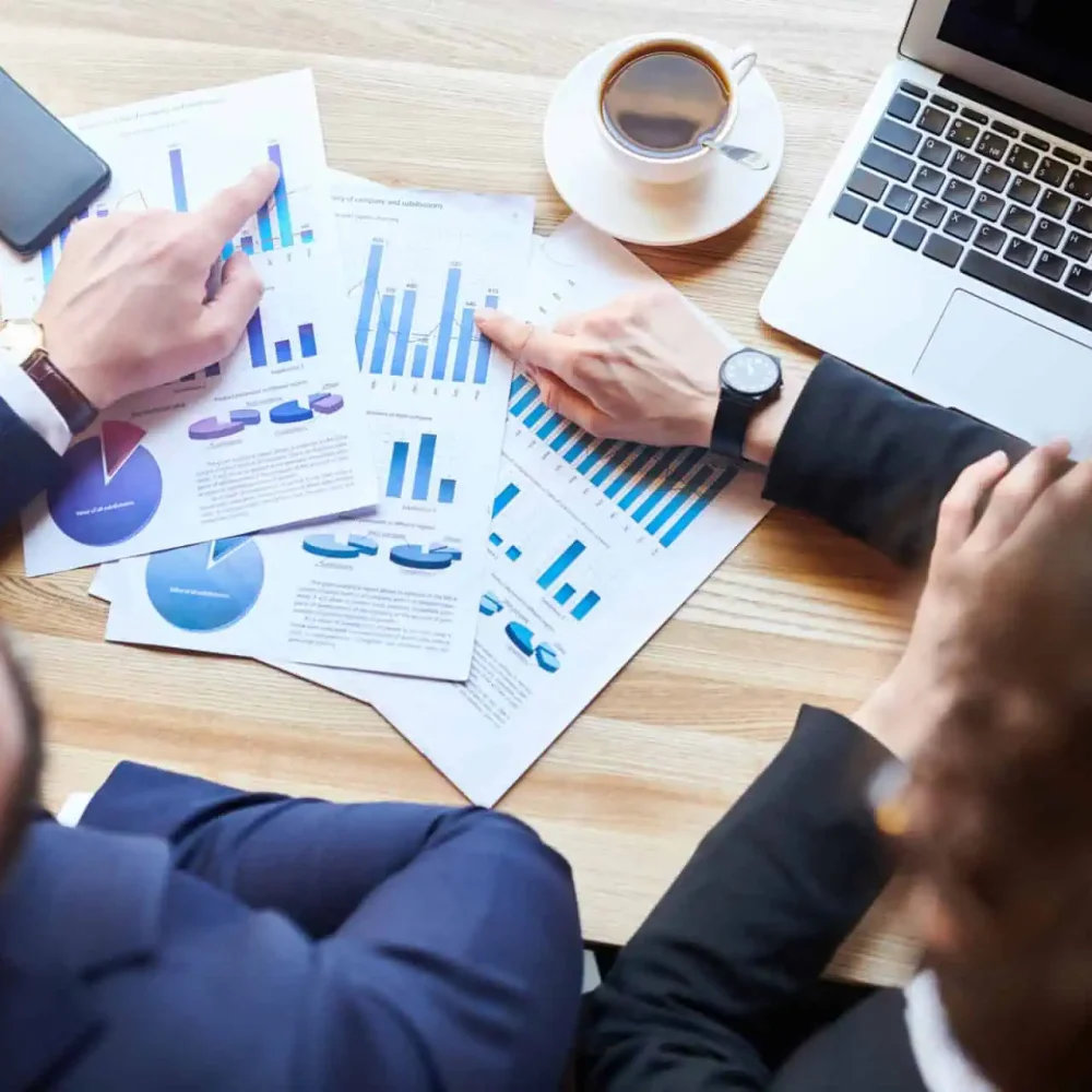 Financial reports showing profit and loss and cash flow figures